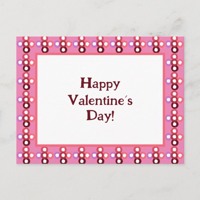 Red and Rosa Bubble Mönster Inbjudan Vykort (Framsida)