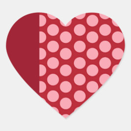 Red and Rosa eart Valentine Day Hjärtformat Klistermärke