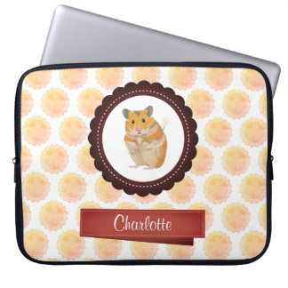 Red and Rosa Girls Hamster Laptop Sleeve