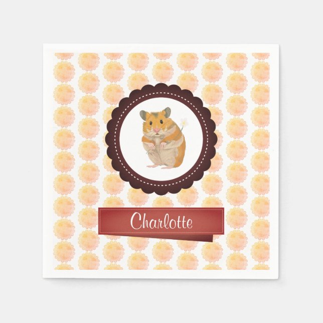 Red and Rosa Girls Hamster Pappersservett (Framsidan)