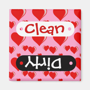 Red and Rosa Hearts Valentine Day Mönster Magnet