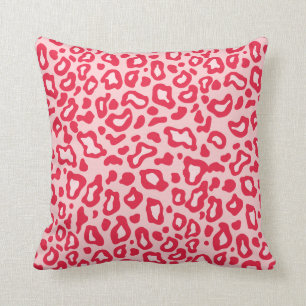 Red and Rosa Leopard Pillow Kudde
