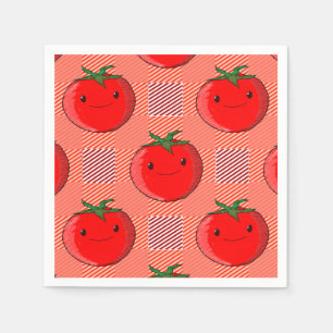Red and Rosa Play Tomato Tartan Mönster Pappersservett