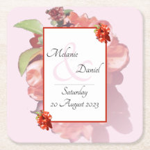 Red and Rosa Quince Flowery Bröllop