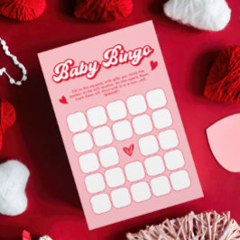 Red and Rosa Valentine Baby Shower Baby Bingo Game