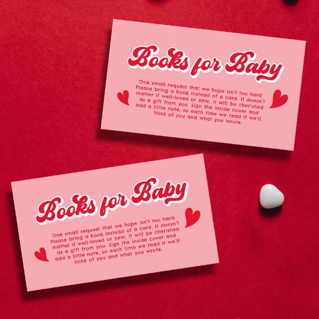 Red and Rosa Valentines Baby Shower Bokar för Baby Tilläggskort (Skapare uppladdad)