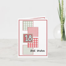 Red and Sage Dots and Gingham - 18 Birthday