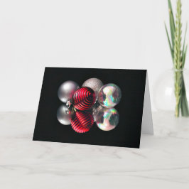 Red and silver Christmas ball Card Helgkort
