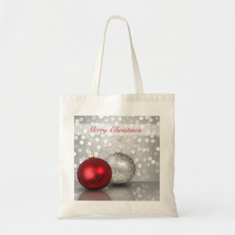 Red and Silver Christmas Tree Balls Exquisite Tygkasse