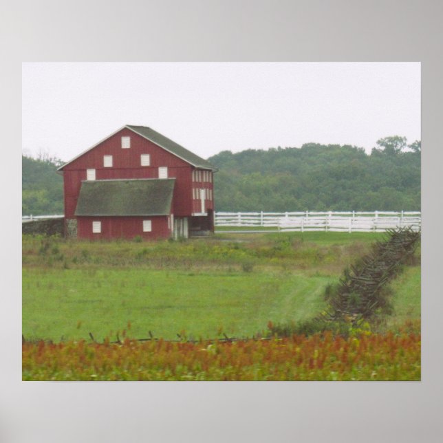 Red and White Barn Gettysburg, Pennsylvania Poster (Framsidan)