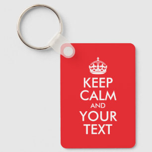 Red and White Behålla Lugn Parody Nyckelring