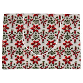 Red and White Blommigt Embroidery