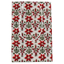 Red and White Blommigt Embroidery