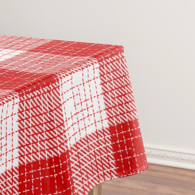Red and White Bold Checkered Plaid Design  Tyg (Skapare uppladdad)