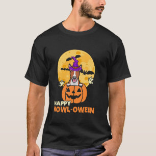 Red and White Bull Terrier Witch Hund Lycklig Hall T Shirt