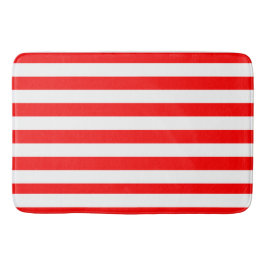 Red and White Cabana Stripes  Badrumsmatta