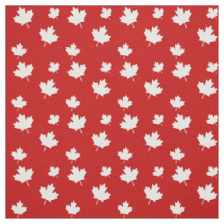 Red and White Canadian Flagga Maple Löv Mönster Tyg