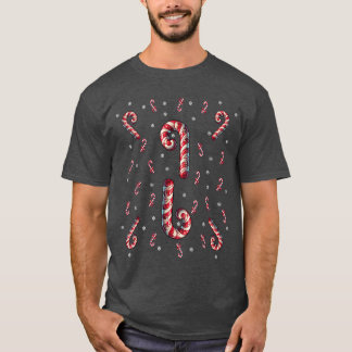 Red and White Candy cane jultomten Julafton Ligh T Shirt