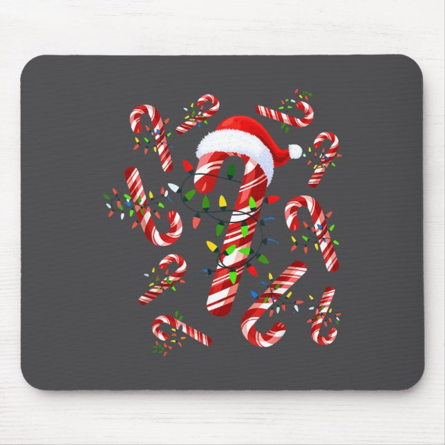 Red And White Candy Cane Santa Christmas  Musmatta (Framsidan)