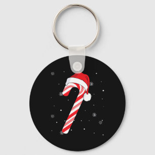 Red and White Candy cane Santa Funy Xma Nyckelring
