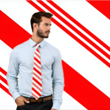 Red and White Candy cane Tie