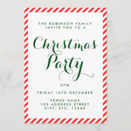 Red and White Candy rand jul inbjudan