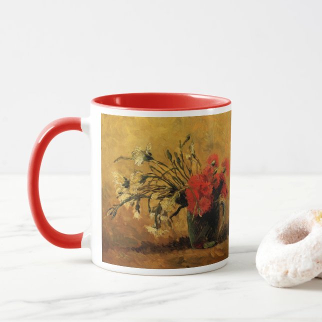 Red and White Carnations av Vincent van Gogh Mugg (Med munk)