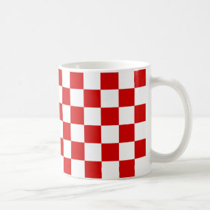 Red and White Checker Mönster Kaffemugg