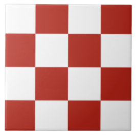 Red and White Checker mönster Kakelplatta