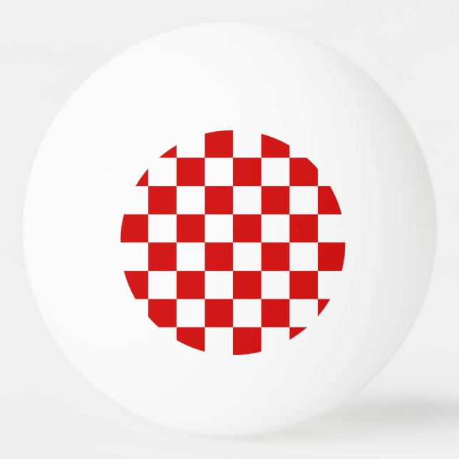 Red and White Checker Mönster Pingisboll (Framsidan)