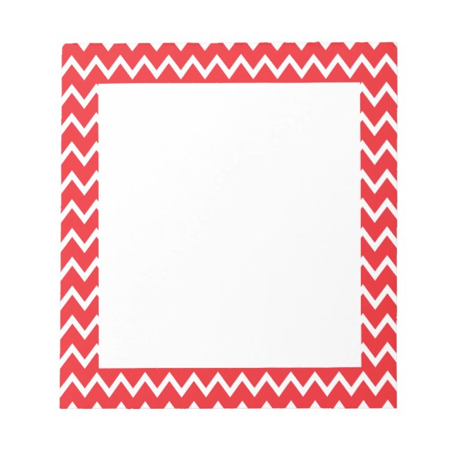 Red and White Chevron Mönster Anteckningsblock (Framsida)