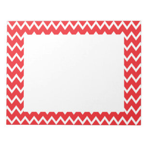 Red and White Chevron Mönster Anteckningsblock