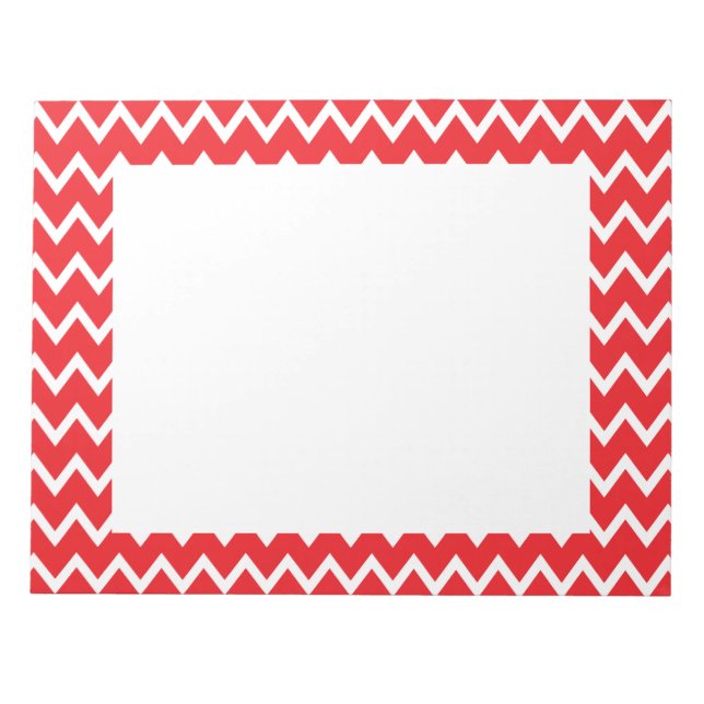 Red and White Chevron Mönster Anteckningsblock (Framsida)