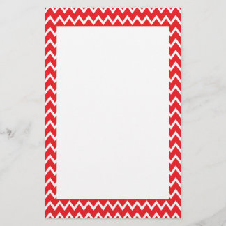 Red and White Chevron Mönster Brevpapper