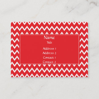 Red and White Chevron Mönster Visitkort