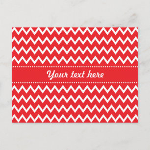 Red and White Chevron Mönster Vykort
