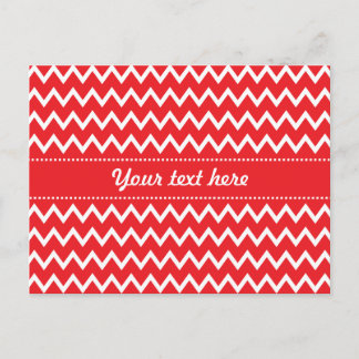 Red and White Chevron Mönster Vykort