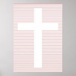 Red and White Christian Kor Minimalist Line Art Poster