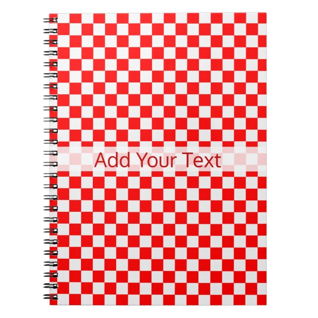 Red and White Classic Checkerboard av STaylor Anteckningsbok (Framsidan)