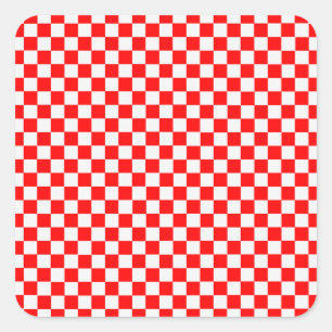 Red and White Classic Checkerboard av STaylor Fyrkantigt Klistermärke