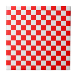 Red and White Classic Checkerboard av STaylor Kakelplatta