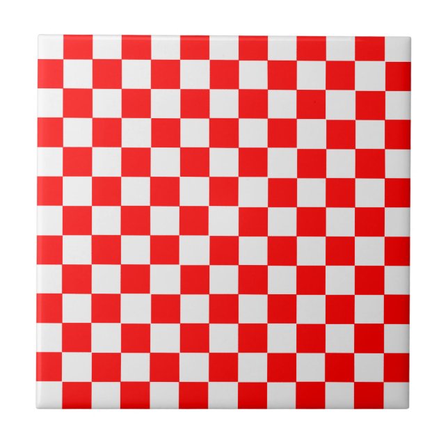 Red and White Classic Checkerboard av STaylor Kakelplatta (Framsidan)