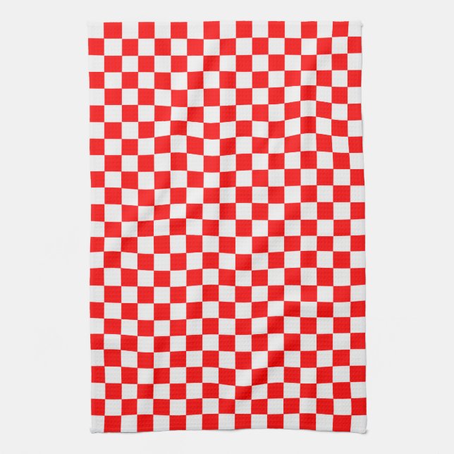 Red and White Classic Checkerboard av STaylor Kökshandduk (Vertikal)