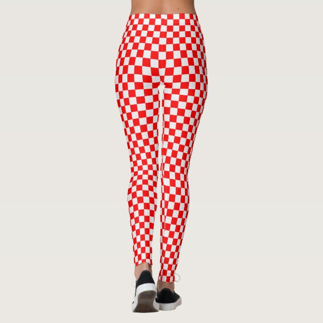 Red and White Classic Checkerboard av STaylor Leggings (Baksida)