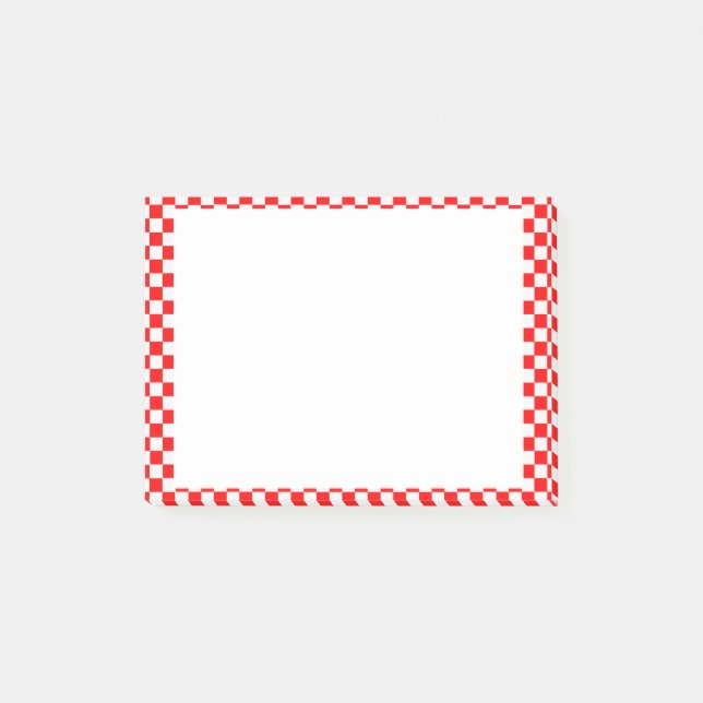 Red and White Classic Checkerboard av STaylor Post-it Block (Framsida)