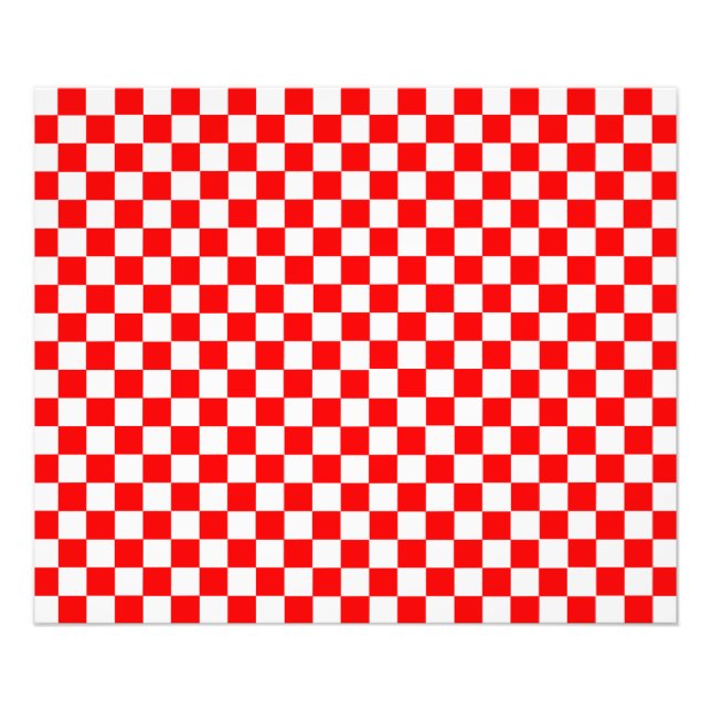Red and White Classic Checkerboard Fototryck (Framsidan)