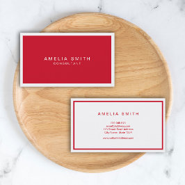 Red and White Corporate Modern Professionell Visitkort