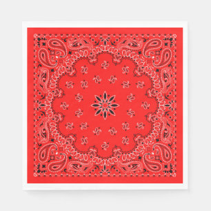 Red and White Cowboy Bandana Pappersservett