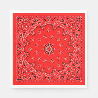 Red and White Cowboy Bandana Pappersservett
