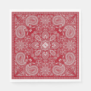 Red and White Cowboy Pappersservett